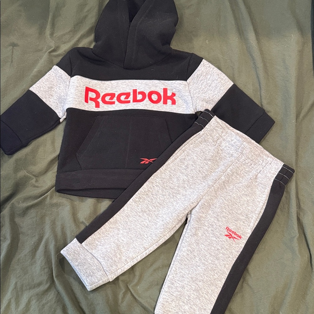 Reebok Kids Black and Gray Sweatpants Set